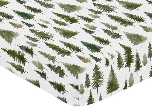 Sweet Jojo Designs Sage Green Woodland Crib Sheet 1