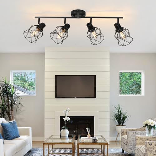 WILON 4-Light Track Ceiling Spot Light with Rotatable Arms and Industrial Design