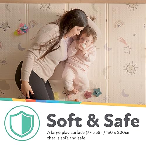 Nuby Reversible Play Mat - Soft Foam Foldable Lightweight