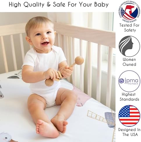 Sweet Jojo Designs Farm Animals Crib Sheet Baby Toddler Bedding