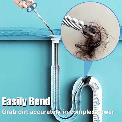 ANLEBUY Drain Snake Hair Clog Remover 120 Inch Flex Tool