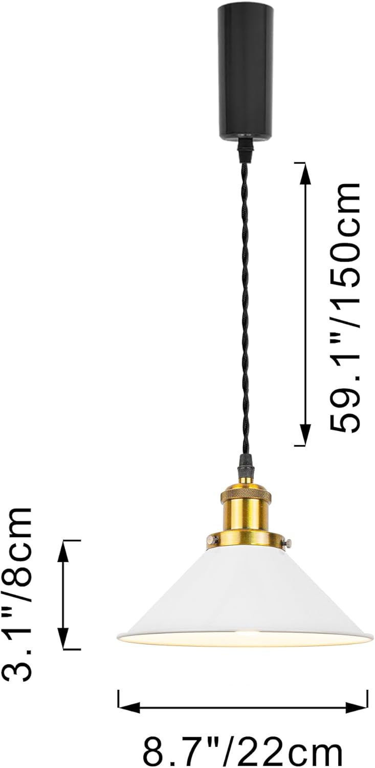 Adjustable Height Halo Track Pendant Light with E26 Socket