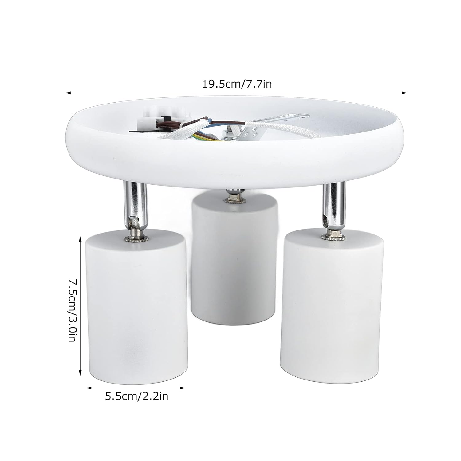 Ceiling Spotlight Holder with Rotatable Base Matte Black 3 Positions