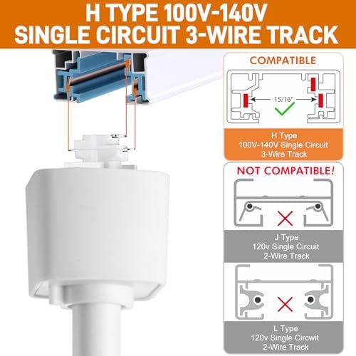 AIBISOD 10W Dimmable H Track Light Heads 4 Pack Warm White