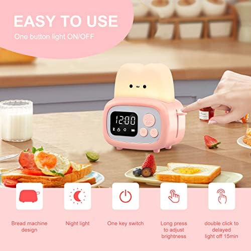 QANYI Timer Clock Night Light for Kids Portable LED Lamp