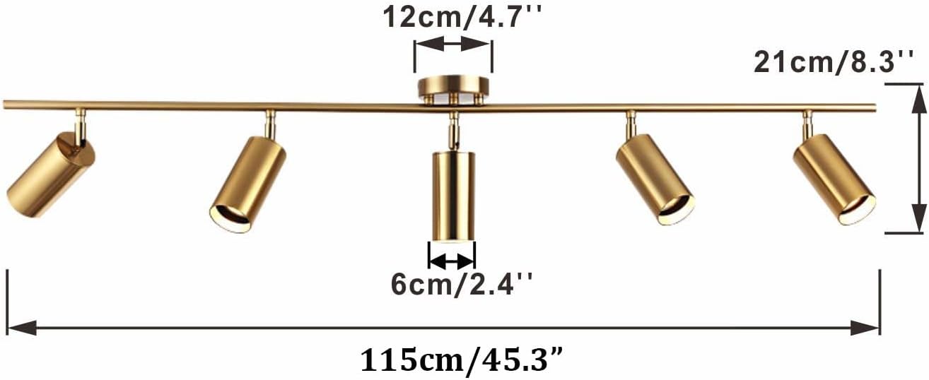 KCO 5-Light LED Track Lighting Kit Brushed Brass 1