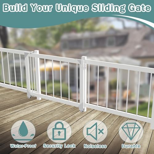 Lygoeege Heavy Duty Sliding Gate Kit 200Lbs Moonlight White