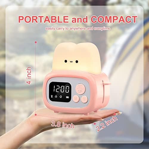 QANYI Timer Clock Night Light for Kids Portable LED Lamp