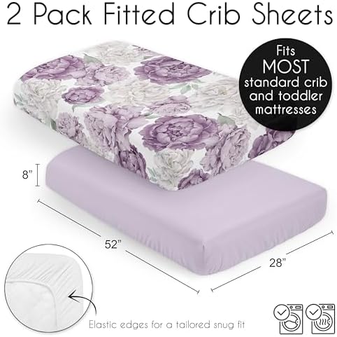 Sweet Jojo Designs Boho Crib Sheet Set 2 Pack Purple