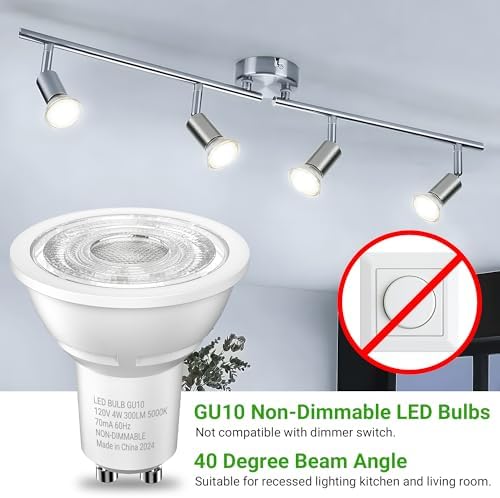TJOY 12 Pack GU10 LED Bulbs 5000K Daylight 4W Non-Dimmable