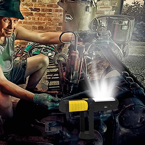 HEDAQI Rechargeable LED Work Light with Magnetic Hook and Swivel Base