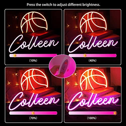 KiMineon Custom Basketball Neon Sign - 18 Inch LED Light Lamp for Boys