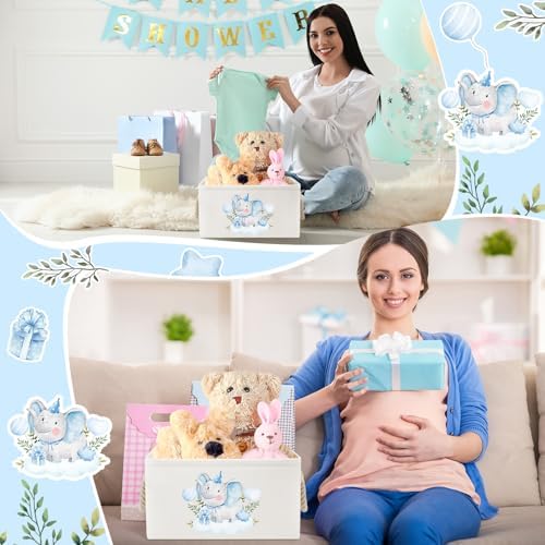 Pickmesh Blue Elephant Storage Basket with Gift Bag and Bow