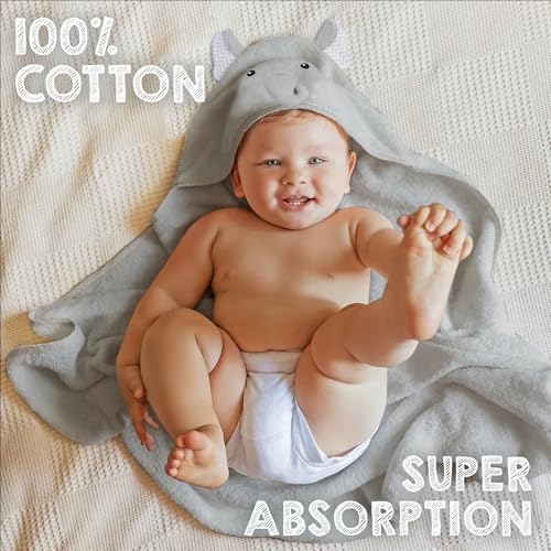 Pink Elephant Hooded Baby Towel 33x33 Inch