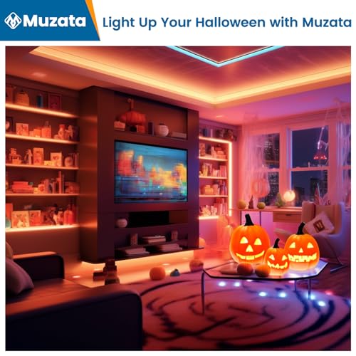 Muzata 164FT RGB LED Strip Light 96LEDsm with Frosted Diffuser Cover