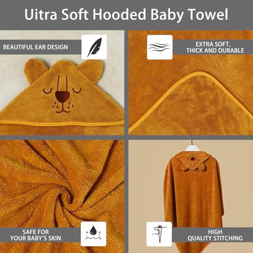 SEVDO 31x31 Baby Bath Towel with Hood