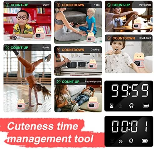 QANYI Timer Clock Night Light for Kids Portable LED Lamp