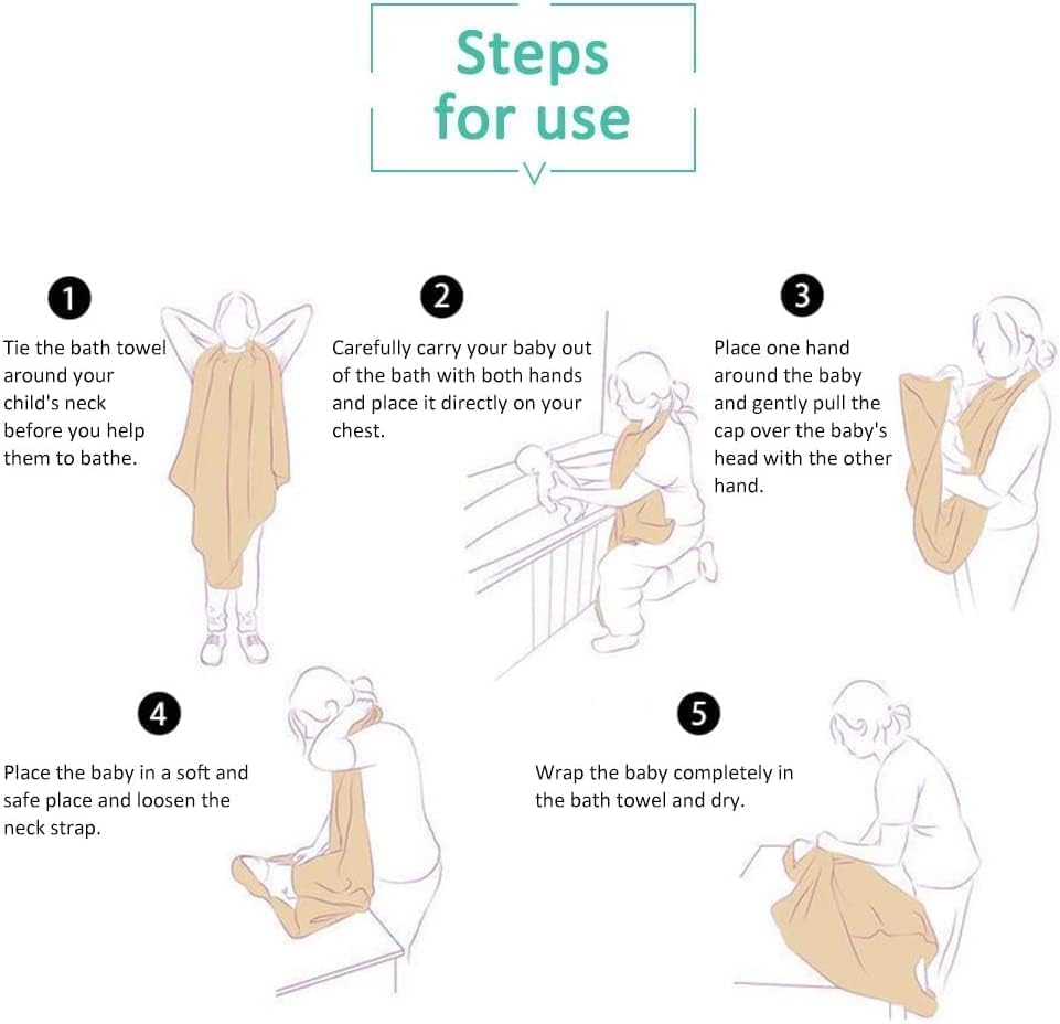 KLERICER Hooded Baby Towel - 354 x 354 Inch Grey