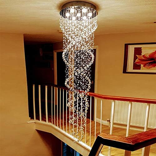 LED Hanging Chandelier with Double Spiral Crystal Design