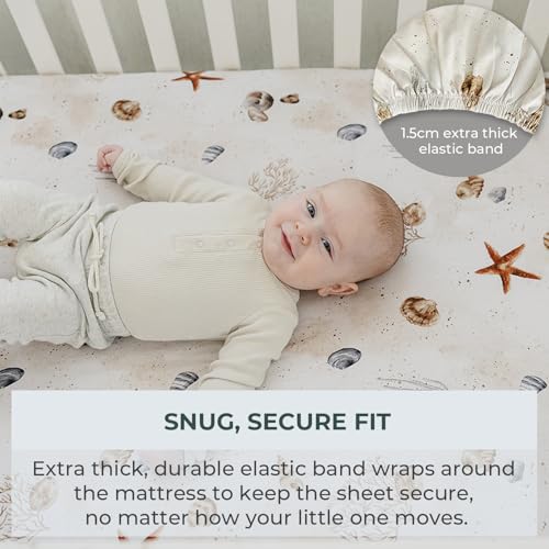 Pobibaby 2 Pack Ocean Crib Sheets for Baby Boy