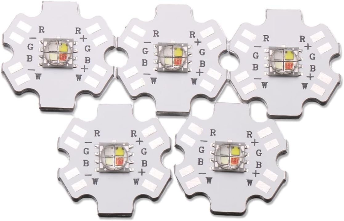 5Pcs 12W RGBW 5050 SMD LED Chip with Aluminum Heat Sink