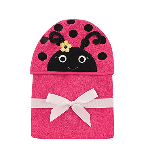 Hudson Baby Unisex Baby Animal Face Hooded Towel - Ladybug