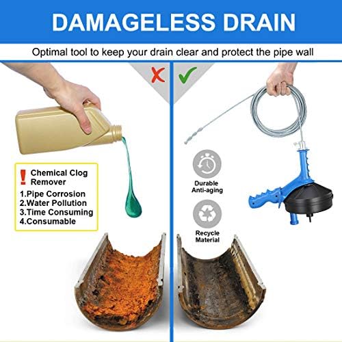 Breezz Drain Auger with 25 Ft Steel Cable
