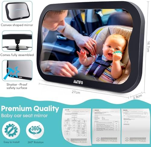 AMTIFO Baby Car Mirror 2-Pack for Two Seats