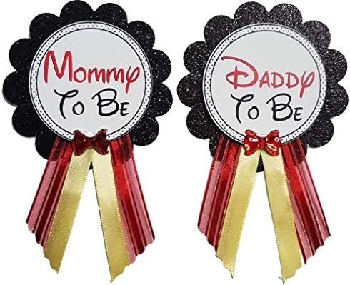 Mommy Daddy to Be Button Pins for Baby Shower