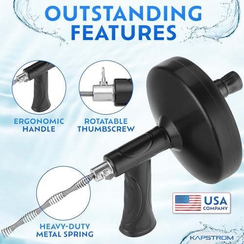 Kapstrom Drain Snake 05 Inch Heavy-Duty Clog Remover for Kitchen Bath