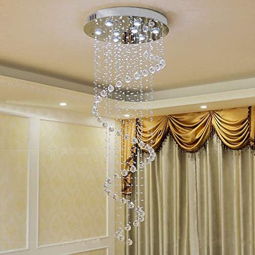 TSWF Single Spiral Crystal Chandelier with LED Light 1