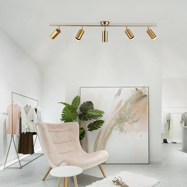 KCO 5-Light LED Track Lighting Kit Brushed Brass 1