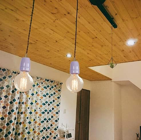 KAYYELAMP Purple E26 Ceramic Track Pendant Light Set of Three 1