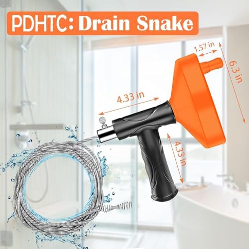 33 Ft Heavy Duty Drain Snake Auger With Gloves