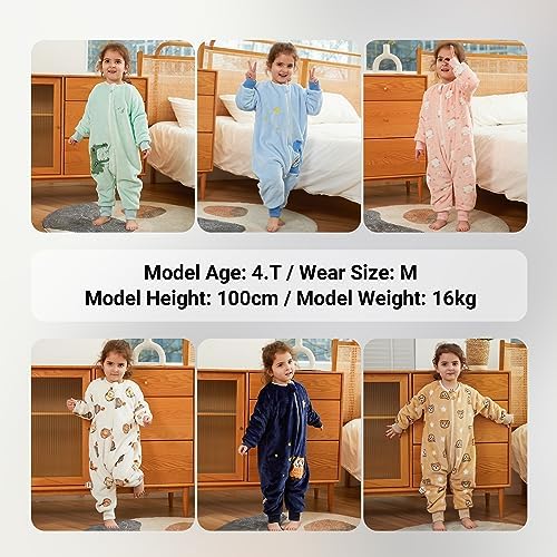 MICHLEY Flannel Baby Sleeping Bag Unisex Pajamas for Autumn Winter