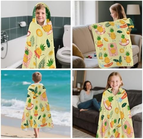 Pineapple Hooded Beach Towel for Kids