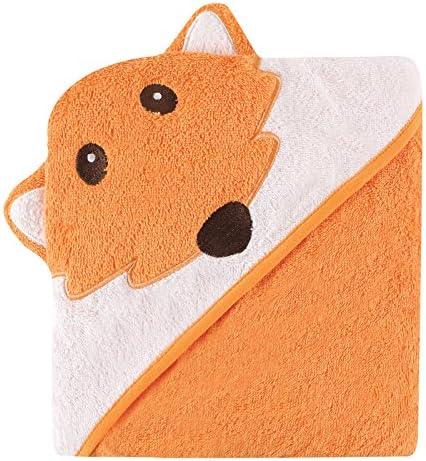 Luvable Friends Baby Cotton Animal Face Hooded Towel Fox One Size