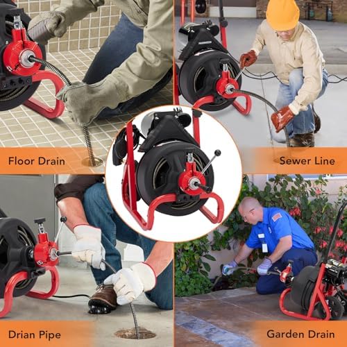 Garvee Drain Cleaner Machine with 6 Cutters and Gloves