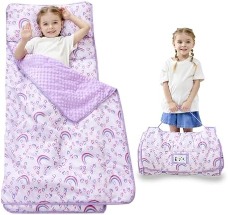 Toddler Nap Mat with Pillow and Blanket Travel-Friendly