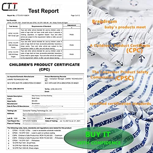 Brandream Nautical Crib Sheets Navy Blue Fitted 100 Cotton