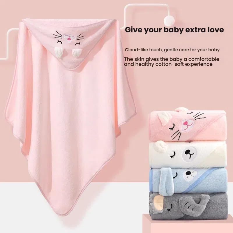 Vivapeta Baby Towel with Hood Closed Eye Moose Design