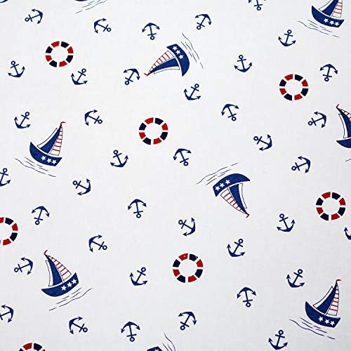 Brandream Nautical Crib Sheets Navy Blue Fitted 100 Cotton