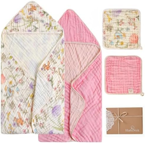 HardNok 4-Piece Ultra Soft Muslin Baby Towel Set