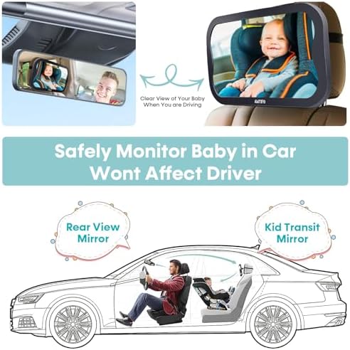 AMTIFO Baby Car Mirror 2-Pack for Two Seats