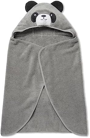 MORI Hooded Panda Bath Towel for Kids - Unisex Grey