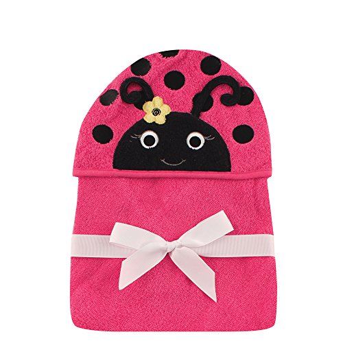 Hudson Baby Unisex Baby Animal Face Hooded Towel - Ladybug