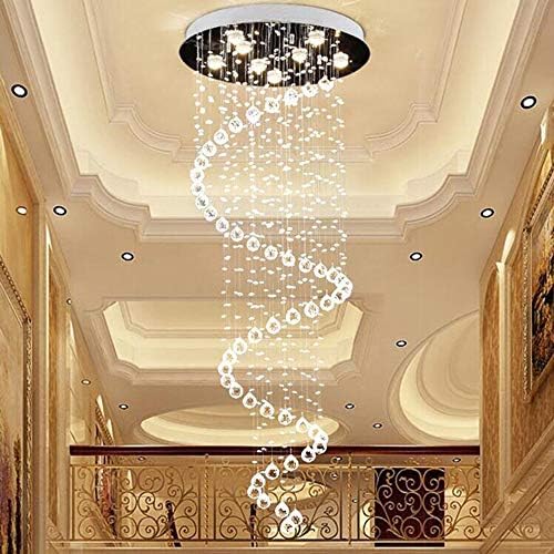 TSWF Single Spiral Crystal Chandelier with LED Light 1