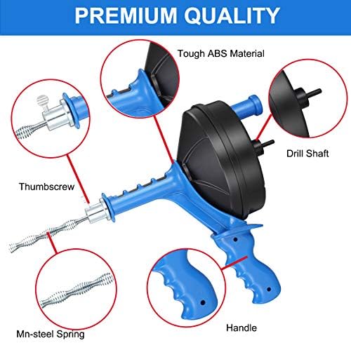 Breezz Drain Auger with 25 Ft Steel Cable