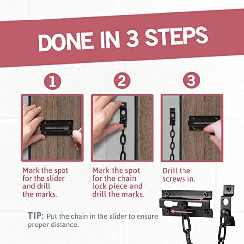 JD Jack NDrill Chain Door Guard with Lock 2 Pack