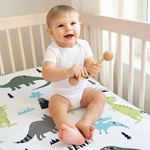 Sweet Jojo Designs Modern Dinosaur Crib Sheet Set 2pc